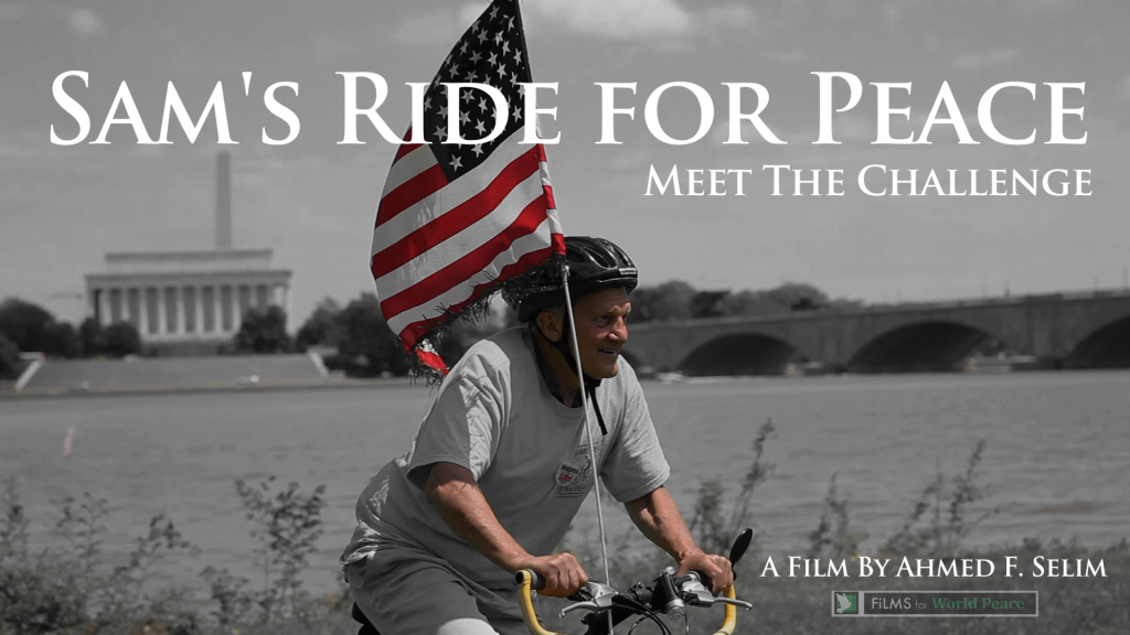 George Ripley arrives in DC on bicycle with his grassroots flag.  He's followed 90 year old World War II Veteran Sam Winstead in Sam's Ride for Peace.  This documentary is inspiring a movement